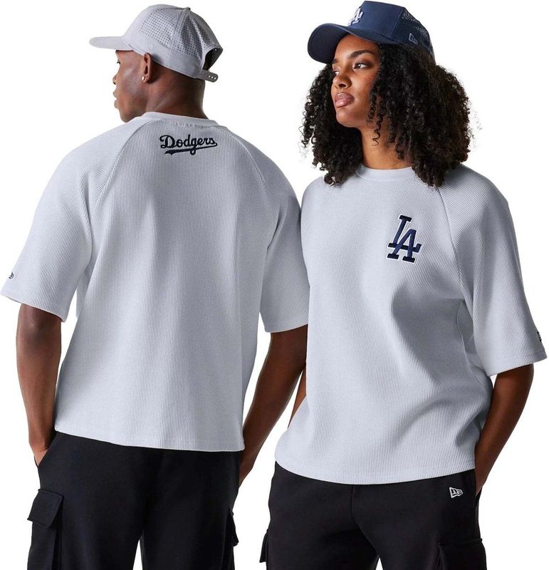 New Era - Waffle OS T-Shirt - Grijs - Unisex - Oversized