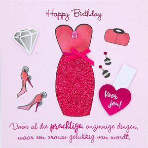 Depesche - Glamour wenskaart met de tekst ""Happy Birthday! Voor al die prachtige ..."" - mot. 016