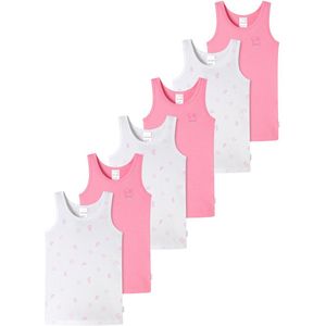 Schiesser Meisjes onderhemd 6 pack Kids Girls fijnrib Organic Cotton