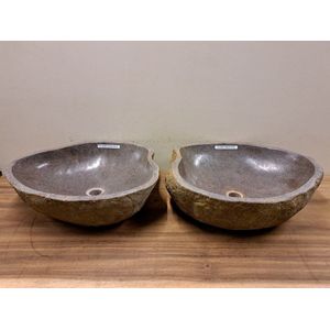 2 waskommen uit 1 steen - 51x47x15cm - FL22601