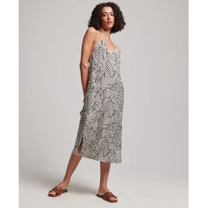 Superdry - Vintage Midi Halter Slipdress - Zwart - Viscose/Koper