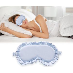 Zijden slaapmasker - comfortabel oogmasker - verstelbare banden - blauw