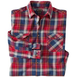 ATLAS FOR MEN - Geruit overhemd van flanel - Heren - Verkrijgbaar in grote maten - XL