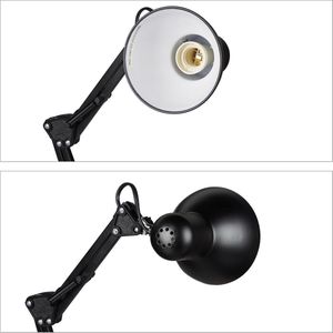 Relaxdays bureaulamp retro - E27 - bedlamp - vintage lamp - tafellamp verstelbaar - zwart