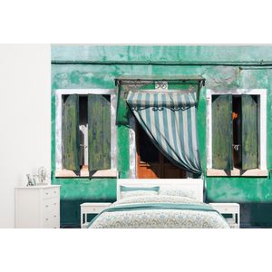 Architectuur - Groen - Deur - Huis - Luiken - Behangpapier