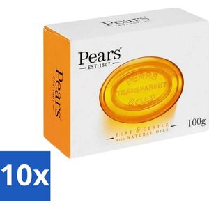 10 x Pears - Zeep - Transparant - Zacht - Gentle Care - 125 Gr - Verzorgend Zeep - Badzeep - Waszeep