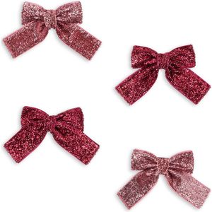 Konges Sløjd Glitter Bow Haarclips - Set van 4 stuks - Pink Mix