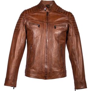 Cognac Leren heren jas – Carlo Sacchi Ryan Tan – 100% echt leer maat 58