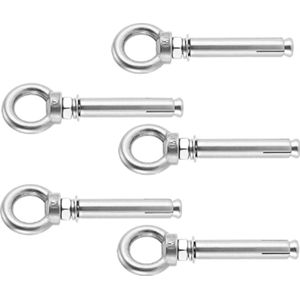 5 stuks - keilbout - M8x70mm - Schroefogen - Schroefhaken - M8 Keilbout - spreidanker - Keilbout-oog - Geschikt voor muren, beton, bakstenen, etc. - zilevr - RVS