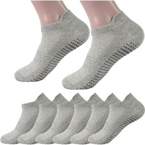 Antislip sokken - 6 paar - Yoga Enkelsokken - maat 35-40 - Huissokken Dames en Heren anti slip - Gripsokken - Yoga Sport sokken - Huissokken Dames anti slip - dichte tenen