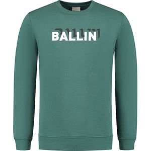 Ballin Amsterdam - Heren Regular fit Sweaters Crewneck LS - Faded Green - Maat L