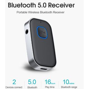 Crrynuo Bluetooth Adapter - Draadloos Receiver - BT 5.0 - 3.5mm AUX - Bluetooth Receiver - Bluetooth Audio Receiver - Bluetooth Receiver Auto