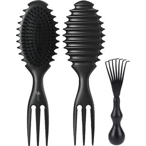 Guardian Beauty Haarborstel - Kruldefiniërende Borstel - Met Haarborstelreiniger - Zwart