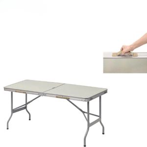 Campingtafel Opvouwbaar - Inklapbaar - Picknicktafel - Grijs - Opvouwbare Kampeertafel - Klaptafel - Vouwtafel - 150 x 60cm - Aluminium & MDF - Met handvat