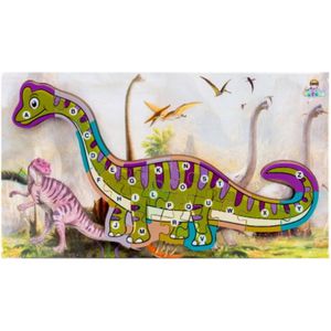 Houten Puzzel - Dinosaurus - Alfabet - 40 x 23 cm - Kleurig - Jongens - Meisjes - Kado Tip !!