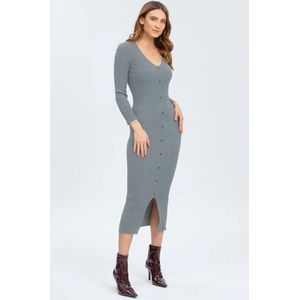 PIETRO Brunelli DRESS BELLA DRESS THREE-QUARTER SLEEVE LIGHT GREY L