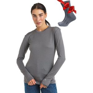 Merino Wollen Basislaag voor Dames - 100% Merinowol, Zware, Middelgewicht, Thermal Langste Shirt en Sokken