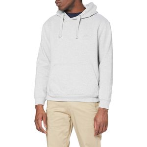 Zachte fleece pullover met capuchon voor heren - Eco-vriendelijk, lichtgrijs, medium