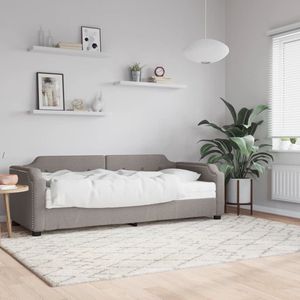 vidaXL Taupe Slaapbank met Matras 80x200 cm Slaapbank - Tweepersoons Sofa - Kanapé Convertible - Lounge Meubilair - Stoffen Bank - Moderne Bank - Taupes Kleuren