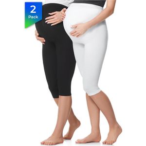 Be Mammy - BE-BE20-229-LE-2P - Leggings - Zwart/Wit - Capri - 2Pack