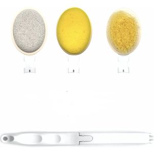 Somstyle 3-in-1 Lotion Insmeerhulp Set - Badborstel - Rug Applicator - Aanbrenghulp - Badkamer Hulpmiddel - Wit