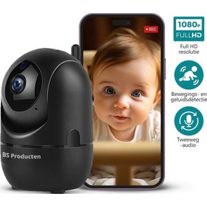 BS producten Babyfoon met Camera en App - WiFi - FULL HD - Baby Monitor - Baby Camera - Babyfoons met Beweeg en Geluidsdetectie - Indoor - Night Vision for Baby/Nanny - Bestverkocht - Zwart