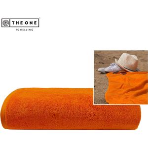 The One Towelling Classic Supersize strandlaken - Extra grote handdoek - 100% Gekamd katoen - 100 x 210 cm - Oranje