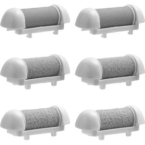 Set van 6 vervangende rollers in verschillende grofheden voor elektrische voetvijl, inclusief extra grof, normaal, grof en fijn voor effectieve eeltverwijdering