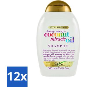 OGX - Coconut Miracle Oil - Shampoo - Voor Droog & Beschadigd Haar - 385 ml - Voordeelverpakking - 12 stuks