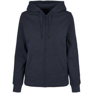 Build Your Brand Basic Sweatshirt Met Rits Blauw M Vrouw