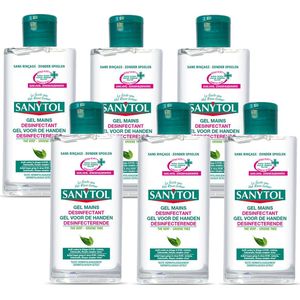 Sanytol Handgel 75 ml – Desinfecterende Handgel zonder spoelen – voor schone en frisse handen – 6 stuks
