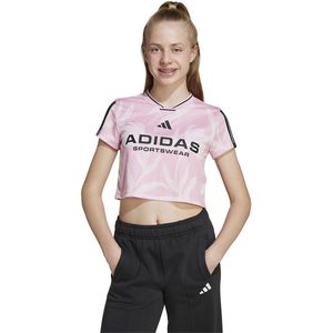 House of Tiro - T-shirt - Zwart - 100% Polyester - Cropped