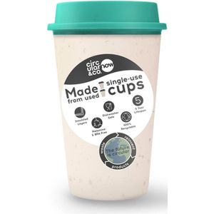 NOW Cup herbruikbare koffiebeker crème/mint 12oz/340ml