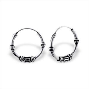 Aramat Jewels - Oorringen - Bali Oorringen Alexandra - 925 Zilver Zilverkleurig - 14x2mm - Trendy Accessoire - Dames Sieraden - Hoops - man - cadeau
