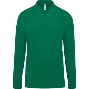 Kariban Piqué-herenpolo lange mouwen K256 - Kelly Green - 4XL