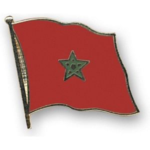 Pin broche/speldje Vlag Marokko 20 mm - supporters feestartikelen