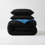 Sleeptime - 2 in 1 Diamant Dekbed - Dekbed zonder Overtrek Inclusief Kussenslopen - 200x200 - Zwart/Blauw