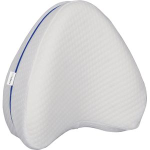 Nexxt Leg Pillow Been- en Kniekussen met Afneembare Hoes – Memory Foam - Voor Zijslapers - Ergonomisch - Voorkomt Pijn in Knie, Heup en Rug - Wit