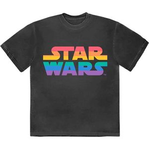Disney Star Wars - Rainbow Logo Heren T-shirt - M - Zwart