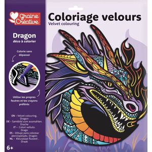 GC Velours Kleurplaat 30x30 cm - Draak