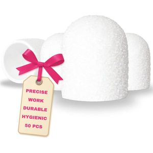 LALILL Lux Slijpkappen, 50 stuks, witte freesdoppen voor nagelfrees, manicure, pedicure en podologie, opzetstukken voor voetverzorging, eeltverwijdering, nagelmodellering, 13 mm, korrelgrootte 240