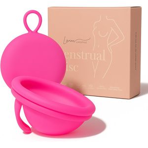 Levina Lifestyle® Luxe Herbruikbare Menstruatie Disc met Hoesje - MenstruatieDisc - Menstruatiedisk - Menstruatie - Period - Ziggy cup - Disk - Menstrueren - Zero Waste - Roze - Maat L
