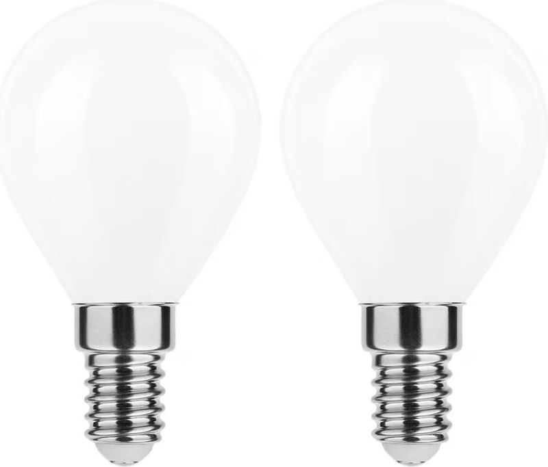 Modee - E14 LED Lamp - Neutraal Wit - 7W - 680lm - LED Filament Melkglas Globe Mini P45 - 2 stuks