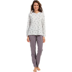 Pastunette - 20232-144-6 - Doorknoop Pyjama - Licht Grijs - Biologisch Katoen