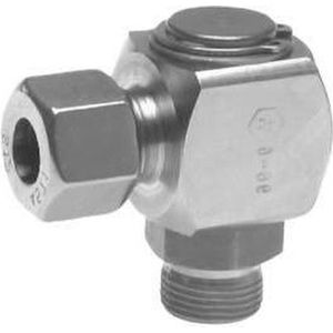 G 1'' Buitendraad x 28L RVS Elbow 90deg Draaidoorvoer Snijring 160 Bar DIN 2353 - FL2E-MC-SF-100G-28-L