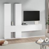 The Living Store TV-meubelset - Wit - 30.5 x 30 x 30 cm (S) / 100 x 30 x 30 cm (M) / 30.5 x 30 x 110 cm (L)