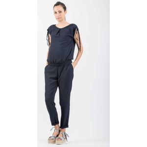 Zwangerschaps- en voedingsjumpsuit met rits, navy, maat M