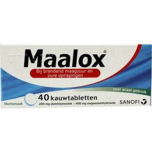 Maalox - Kauwtabletten - Muntsmaak - 2 x 40 tabletten