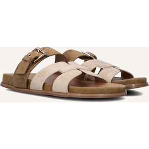 Stefano Lauran - Kameel Suède Slippers - Dames - Bruin