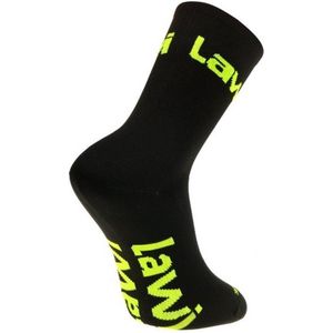 LAWI Fietssokken Zorbig - Zwart / Geel - Maat 35-38